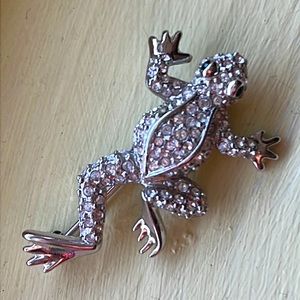 Genuine Swarovski Crystal Frog Pin or Pendant